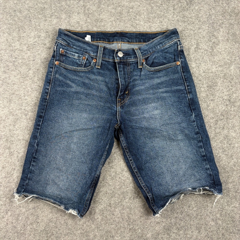 Levis 511 Jean Shorts Mens 29 Blue Cutoff Raw Hem Denim Slim Fit Outdoor Jorts